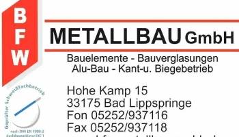 Bfw Metallbau GmbH - 33175 Bad Lippspringe