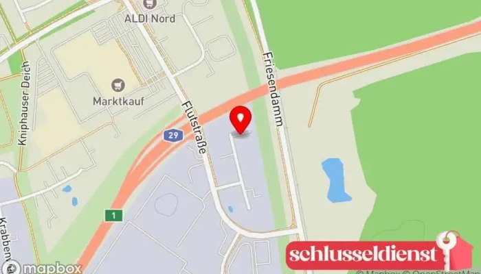Karte von Anü-Tec Metallbau GmbH Metallbauunternehmen, Schlüsseldienst, Metallverarbeitungsunternehmen, Metallhandlung, Metallwerkstatt, Stahlbauunternehmen, Stahlhändler, Zeitarbeitsagentur in Wilhelmshaven