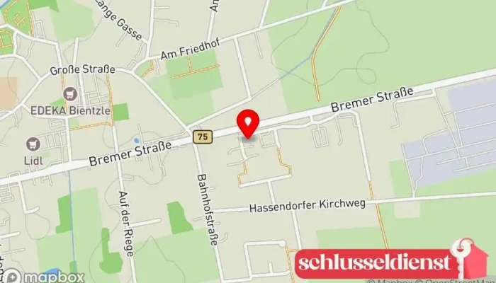 Karte von B. Schöne Kunstschmiede Metallbau Schlosserei Metallbauunternehmen in Sottrum