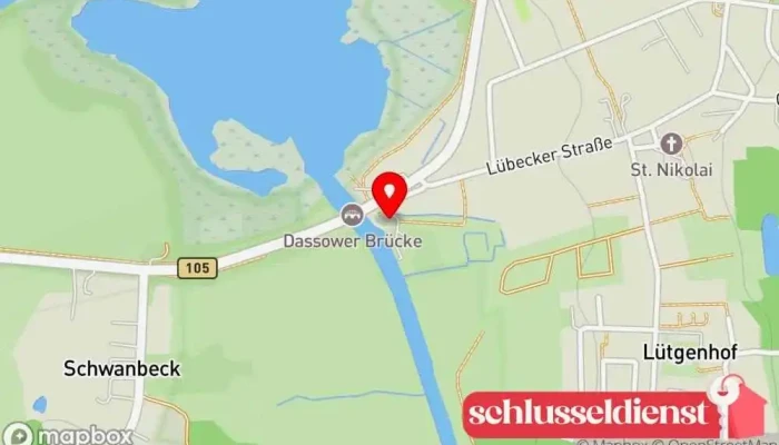 Karte von Bäckerei & Café Daniel Schwabe Bäckerei in Dassow