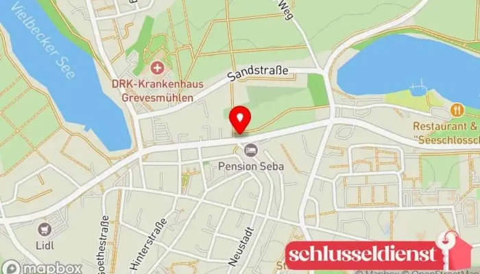 Karte von Bauschlosserei-Metallbau Frank-Christian Duwe Metallbauunternehmen, Metallverarbeitungsunternehmen in Grevesmühlen
