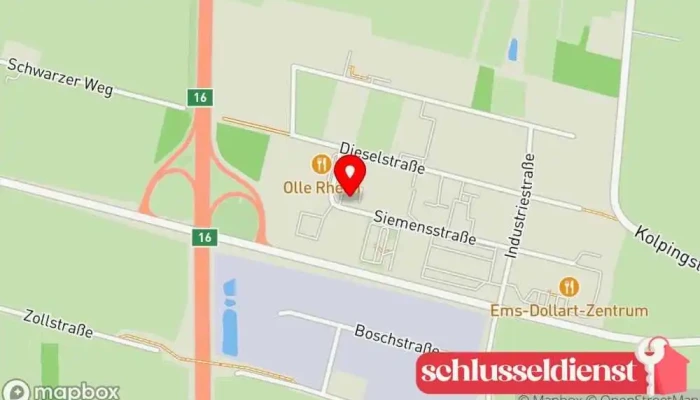 Karte von Bauschlosserei Stubbe Auftragnehmer in Rhede (Ems)