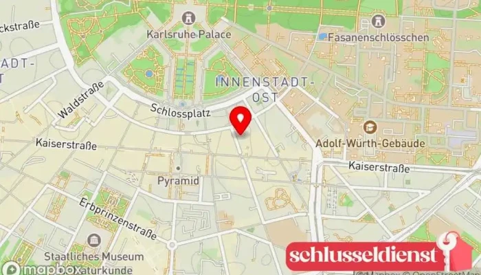 Karte von Bolzhauser Schlüsseldienst, Metallwerkstatt in Karlsruhe