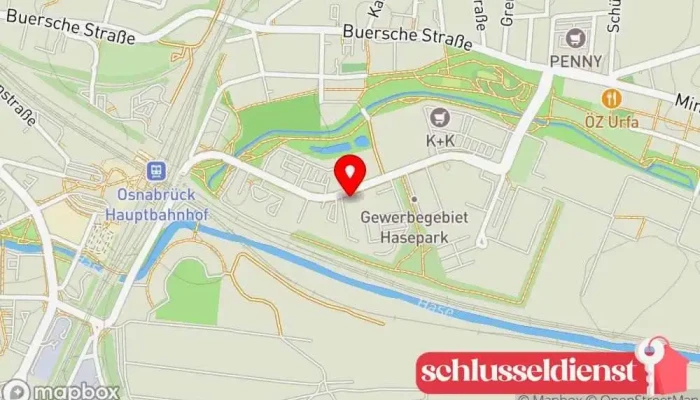 Karte von Bröcker Metallbau GmbH, Schmiede, Schlosserei, Maschinenbau Metallbauer in Osnabrück