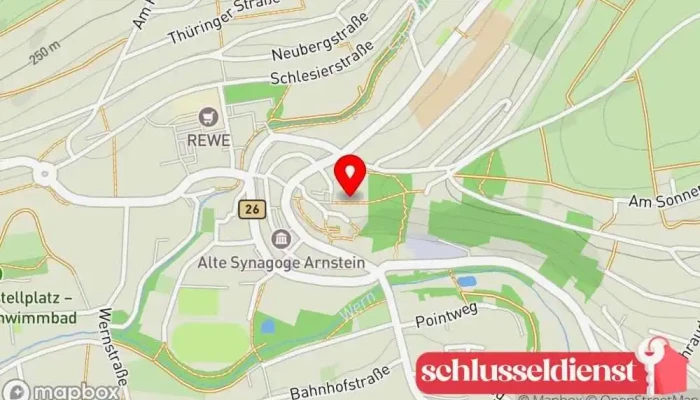 Karte von Burg Arnstein Main Spessart Hochzeitsräumlichkeit in Arnstein