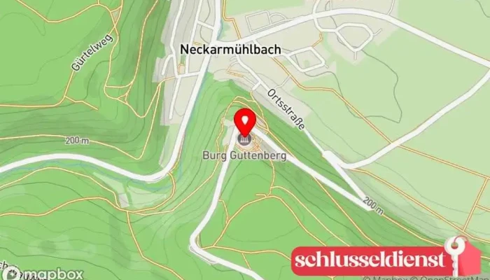 Karte von Burg Guttenberg Historische Sehenswürdigkeit, Festung, Sehenswürdigkeit, Zoo in Haßmersheim