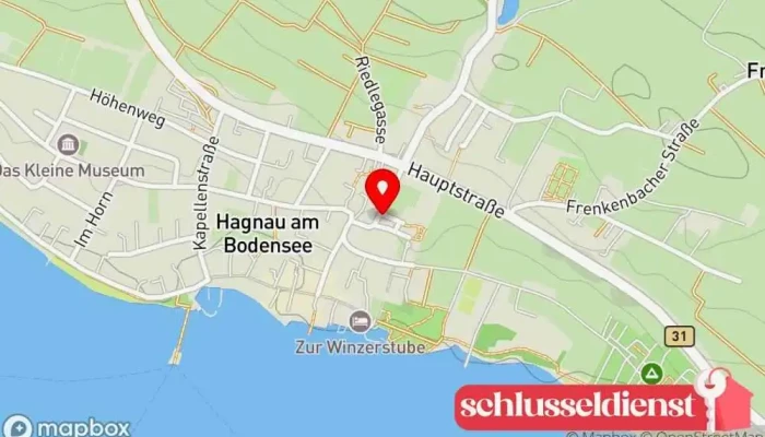 Karte von Burg Hagnau (Burgstall Hagnau) Historischer Ort in Hagnau am Bodensee