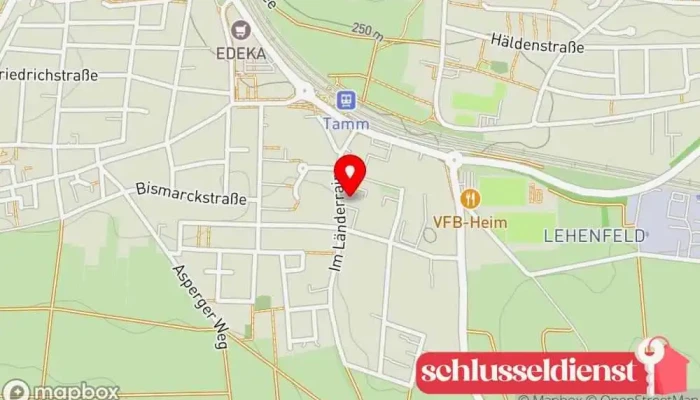 Karte von Creativ Metallbau Tamm Metallbauunternehmen, Schlüsseldienst, Metallbauer, Treppenbauunternehmen in Tamm
