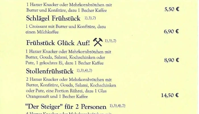 Der Steiger By Backerei Moock Speisekarte - Clausthal-zellerfeld
