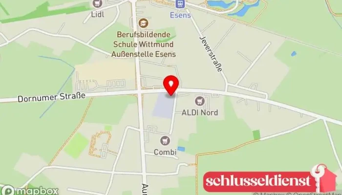 Karte von Die Möbeltischlerei Esens GmbH Hersteller in Esens
