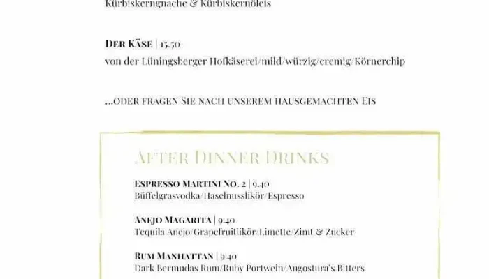 Die Schlosswirtschaft   Restaurant Cafe Hehlen Speisekarte - Hehlen