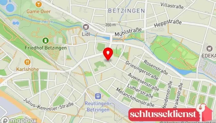 Karte von Edelstahlcenter Reutlingen Metallbauunternehmen, Metallwerkstatt in Reutlingen