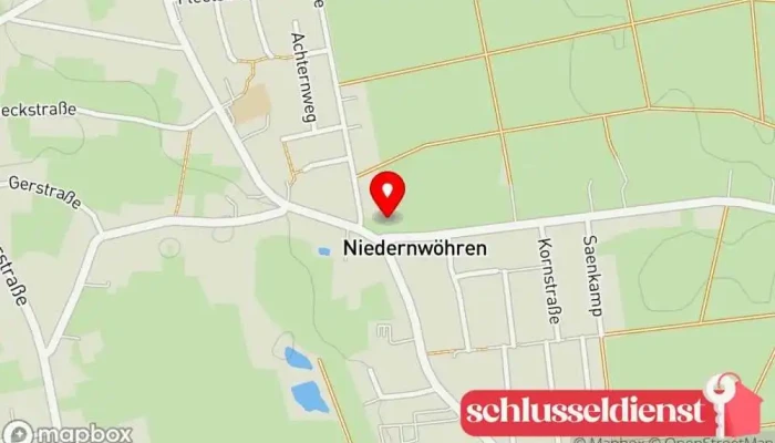Karte von E.Oetting Metall- und Zaunbau Metallbauunternehmen, Zaunbauer, Metallwerkstatt, Geländeranbieter, Treppenbauunternehmen in Niedernwöhren