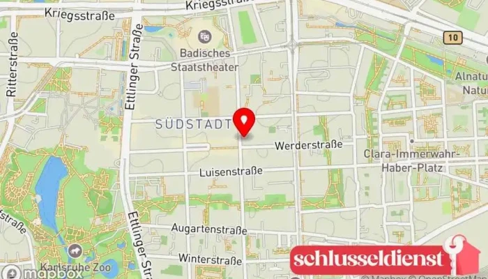 Karte von Erdal's Schlüsseldienst Schlüsselduplikationsdienst in Karlsruhe
