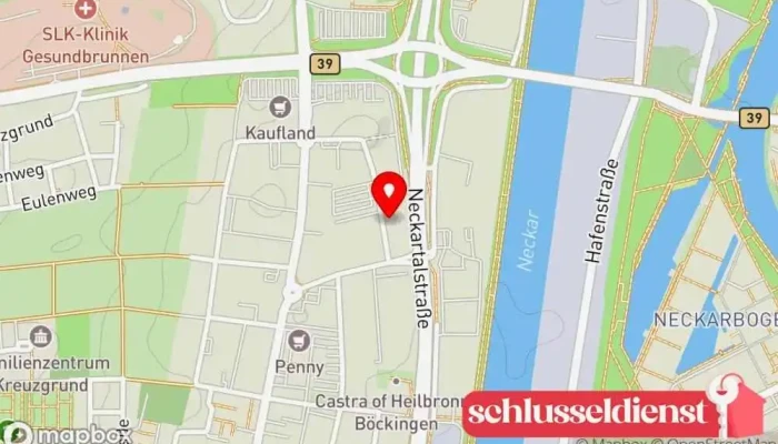 Karte von Erich Moll GmbH Automotive, Metallbauunternehmen, Metallwerkstatt in Heilbronn