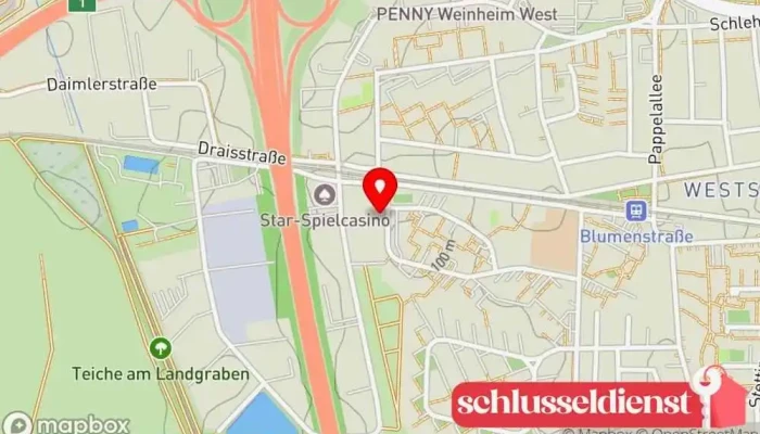 Karte von Erich Schmidt GmbH Stahlbauunternehmen in Weinheim