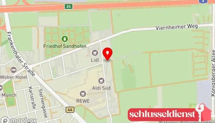 Karte von Ewald GmbH Metallwerkstatt, Metallbauunternehmen in Mannheim