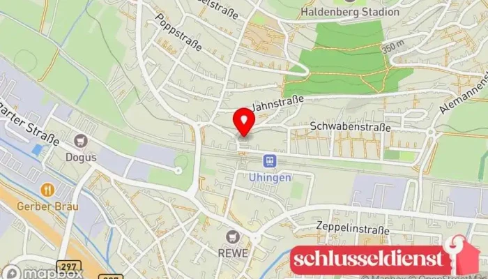 Karte von Flebbe Metallbaukonstruktionen (Einzelunternehmen) Dienstleister im Bereich technisches Zeichnen, Aluminium-Schweißer, Architekturbüro, Bauberater, Unternehmensberater, Coaching Center, Unternehmen für Maschinenbau, Anbieter von Abschleppgeräten in Uhingen