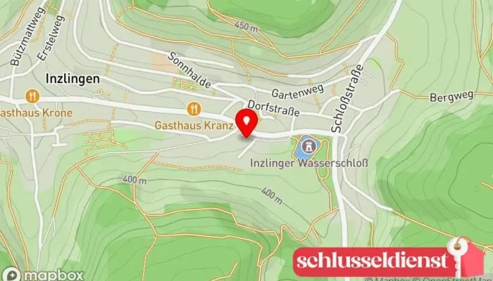 Karte von Gästehaus am Wasserschloss - Simone & Stephanie Beha Hotel in Inzlingen
