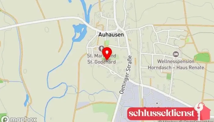Karte von Gemeinde Auhausen Rathaus in Auhausen