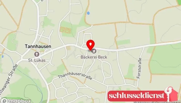 Karte von Gemeindeverwaltung Tannhausen Rathaus in Tannhausen
