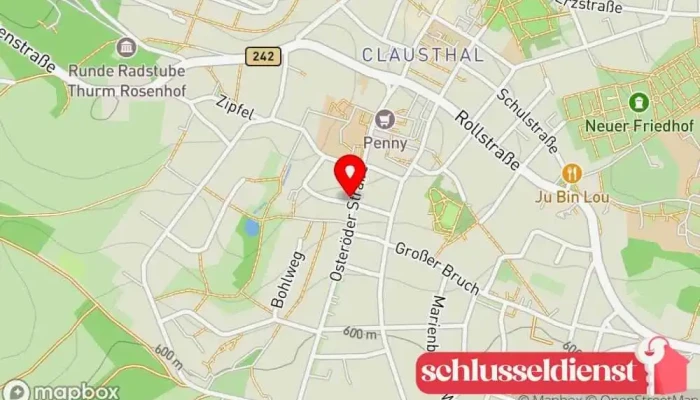 Karte von Glaserei & Kunsthandlung Wentzel Glaser, Kunstgalerie in Clausthal-Zellerfeld