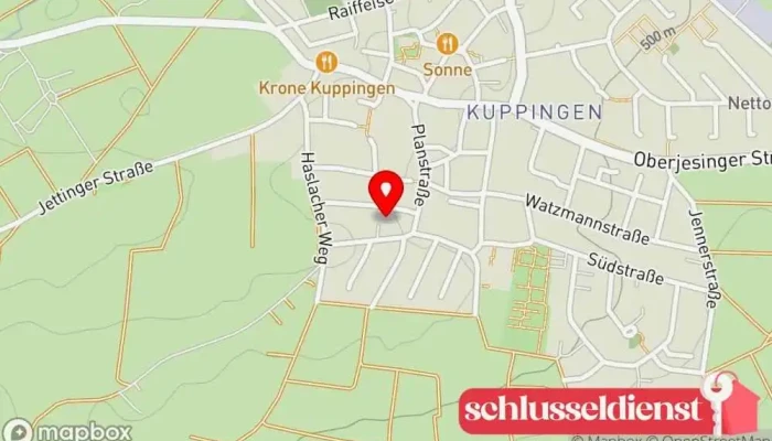 Karte von Götz Zinser Metallbauunternehmen, Metallwerkstatt in Herrenberg