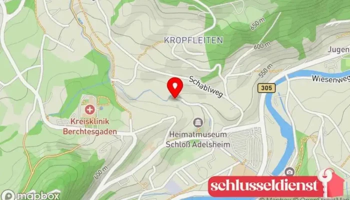 Karte von Grabenschmiede Korbinian Hasenknopf Metallbauunternehmen in Berchtesgaden