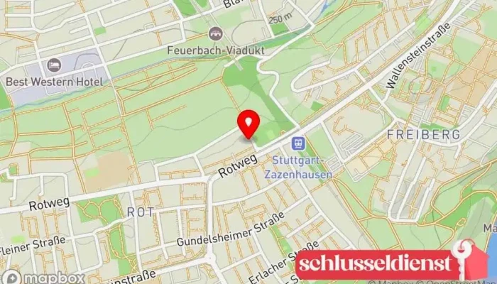 Karte von Haas Heinrich Schlosserei u. Stahlbau Metallbauunternehmen, Metallwerkstatt in Stuttgart