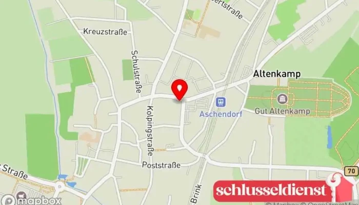 Karte von Hackling Schlüsselservice Metallbauunternehmen in Papenburg