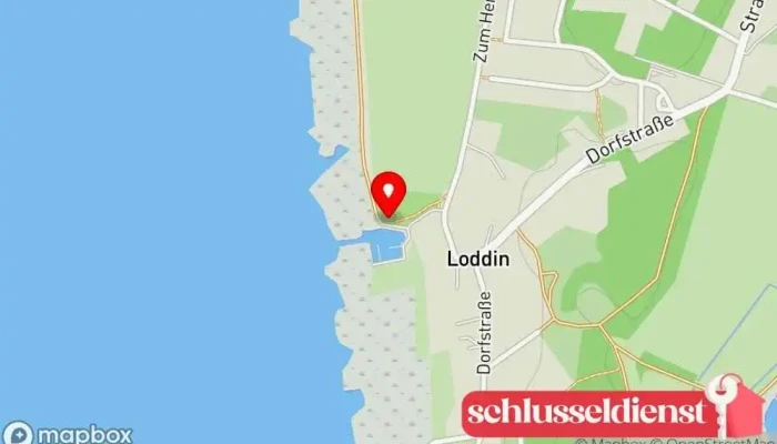 Karte von Hafen Loddin Jachthafen, Rastplatz in Loddin