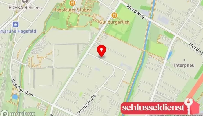 Karte von Hanka Stahl- und Metallbau GmbH & Co. KG Bauunternehmen in Karlsruhe