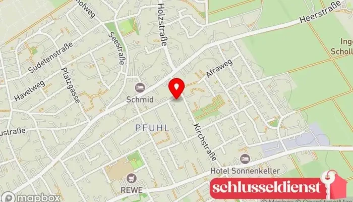 Karte von Hartmut Schäufele Metallwerkstatt, Schlüsseldienst, Metallbauunternehmen in Neu-Ulm