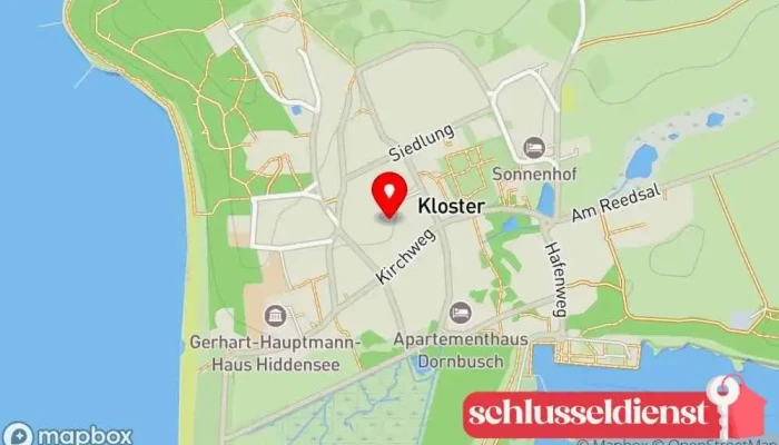 Karte von Haus Bandemer Ferienwohnung in Insel Hiddensee