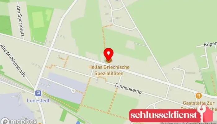 Karte von Hellas Griechische Spezialitäten Restaurant in Beverstedt