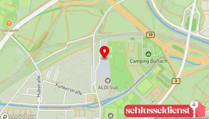 Karte von Hermann W. Müller GmbH Schlosserei und Metallbau Metallwerkstatt in Karlsruhe