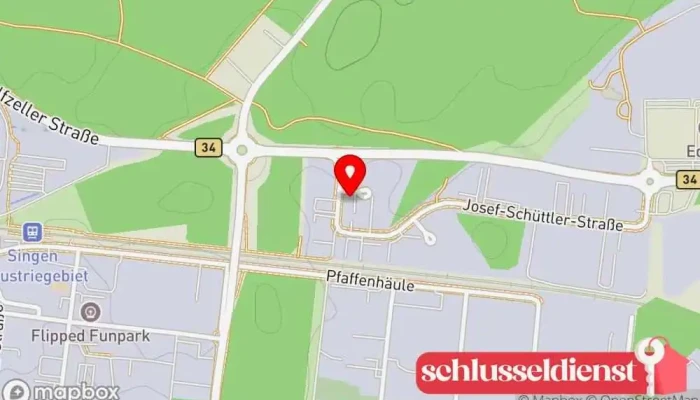 Karte von Herrmann Metallbau-Apparatebau Bauunternehmen in Singen (Hohentwiel)
