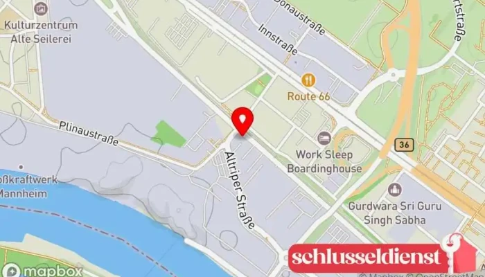Karte von HiFa GmbH Schlüsseldienst, Schweißbetrieb in Mannheim