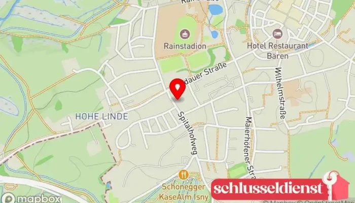 Karte von Himmel & Epp GmbH & Co. KG Metallbau Metallbauunternehmen, Schmied, Schlüsseldienst in Isny im Allgäu