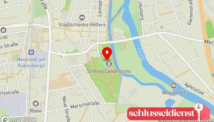 Karte von Historischer Sektkeller auf dem Schloss Landestrost Weinkellerei, Schloss in Neustadt am Rübenberge