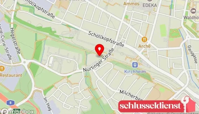 Karte von H.M. Schmidt Schlosserei Stahlbau Metallbauunternehmen in Kirchheim unter Teck