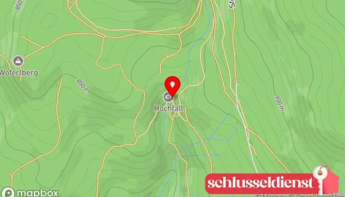 Karte von Hochfall Wasserfall Sehenswürdigkeit in Deutschland