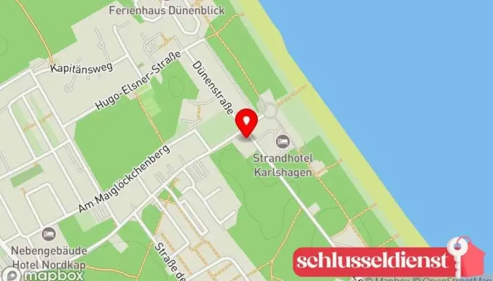 Karte von Hotel Dünenschloss Hotel, Café, Restaurant in Karlshagen