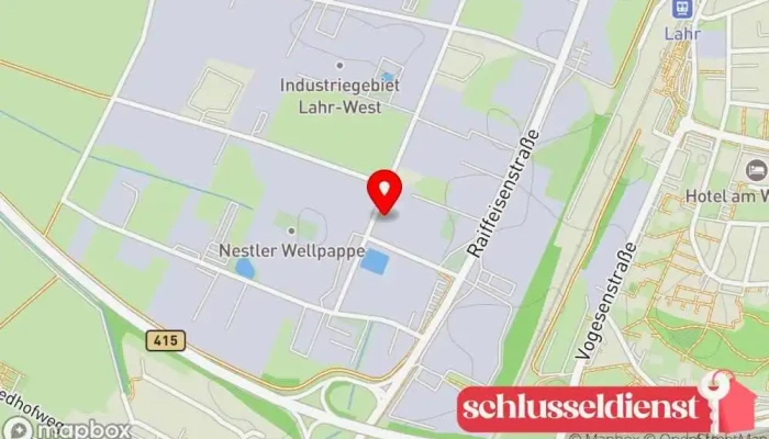 Karte von JT Metallbau GmbH Metallbauunternehmen, Sandstrahldienst in Lahr/Schwarzwald