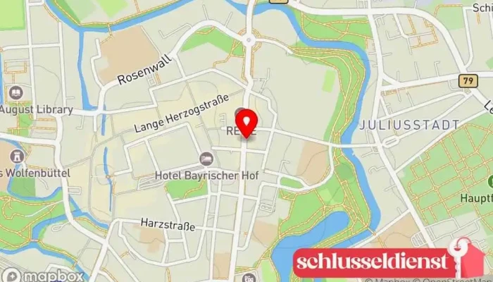 Karte von Jürgen Begerock Schlüsseldienst Schlüsseldienst in Wolfenbüttel