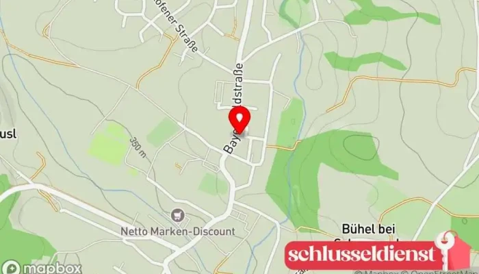 Karte von Karl Biller Metallbau und Schlosserei Haushalt- und Sportartikel Metallbauunternehmen in Schwarzach