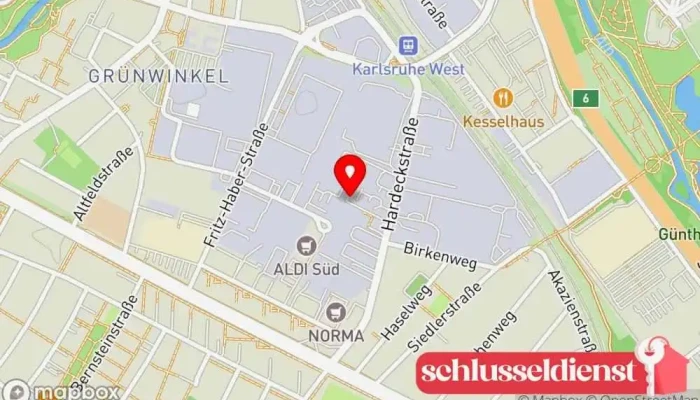 Karte von Kleinhans Metallbau Metallbauunternehmen, Metallwerkstatt in Karlsruhe