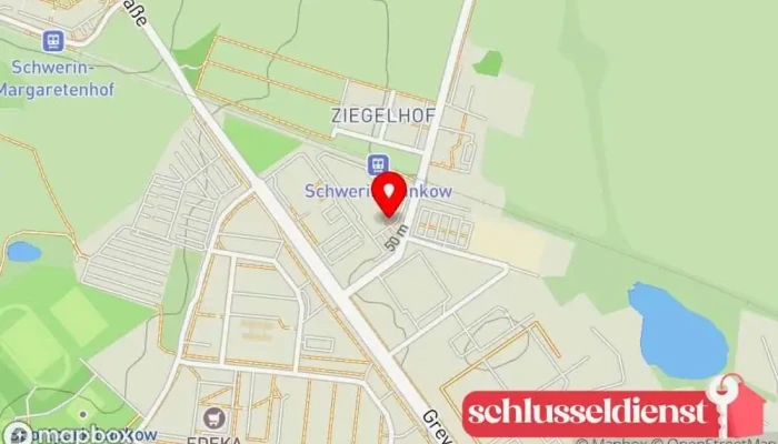Karte von KVP Kluth - Maschinen-& Metallbautechnik Metallbauunternehmen, Dienst für technische Zeichnungen, Bauunternehmen, Maschinenbauunternehmen, Metallverarbeitungsunternehmen, Metallwerkstatt, Metallwarenhersteller, Schweißbetrieb in Schwerin