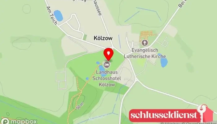 Karte von Landhaus Schloß Kölzow - Ute von der Lühe Hotel in Dettmannsdorf