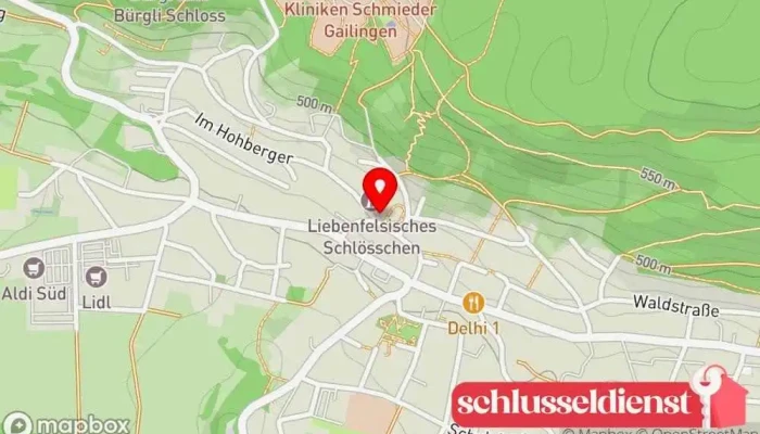 Karte von Liebenfelsisches Schlösschen  in Gailingen am Hochrhein